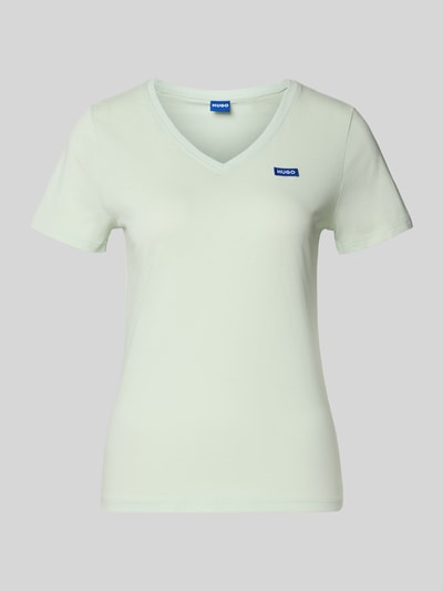 Hugo Blue Regular fit T-shirt van puur katoen, model 'CLASSIC V' Lichtgroen - 2
