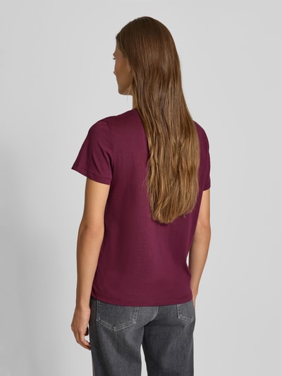 Tom Tailor T-shirt o kroju regular fit z czystej bawełny Bordowy 5