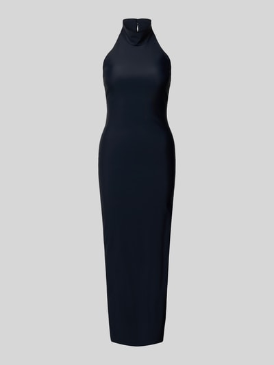 Produktfoto, Slim Fit Maxikleid mit Stehkragen von Laona, krój slim fit, stójka, wiązanie na szyi, zapięcie na haftkę, bez rękawów, długość tyłu w rozmiarze 36: 144 cm, szerokość klatki piersiowej w rozmiarze 36: 33 cm, jednolity kolor, gładka tekstura