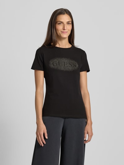 Guess Activewear T-shirt met labeldetail, model 'INGRID' Zwart - 4