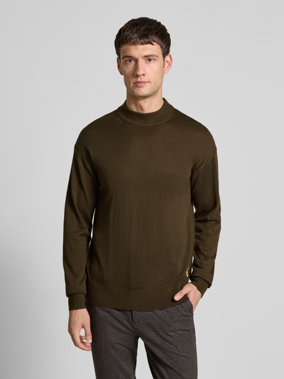 Scotch & Soda Gebreide pullover met ribboorden Donkerbruin - 4