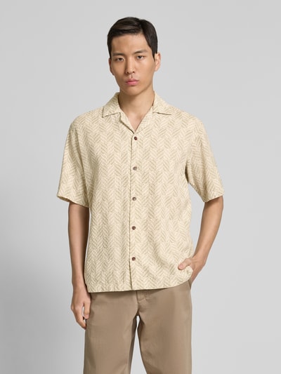 Jack & Jones Premium Regular fit vrijetijdsoverhemd met 1/2-mouwen, model 'BLUVINCENT' Zand - 4