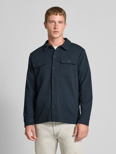 Only & Sons Regular fit overhemdjack met licht structuurmotief, model 'NEWKODYL' Donkerblauw - 4