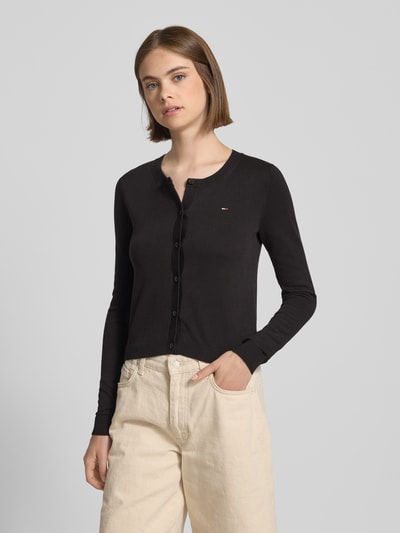 Tommy Jeans Regular fit cardigan van katoen Zwart - 4