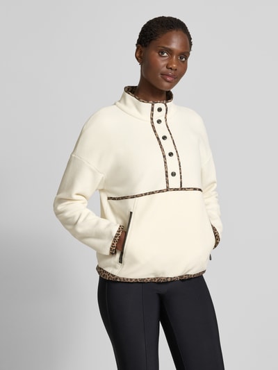 Marc Cain Sweatshirt met opstaande kraag Ecru - 4