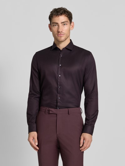 Jake*s Slim Fit Businesshemd aus Baumwolle mit Haifischkragen Pflaume 4