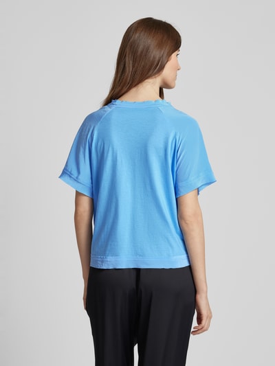 Marc Cain Blouseshirt in effen design Blauw - 5