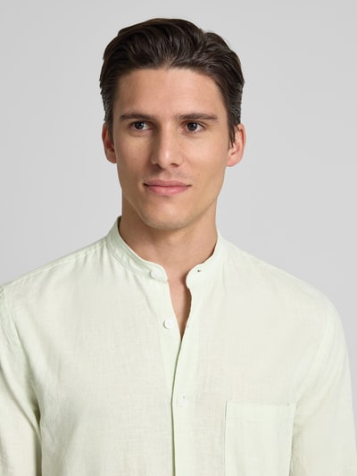 Lindbergh Regular Fit Freizeithemd aus Leinen-Baumwoll-Mix Mint 3