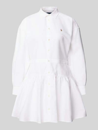 Produktfoto, Tailliertes Blusenkleid aus reiner Baumwolle von Polo Ralph Lauren in Optik: Unifarben, Mini-Länge, Polokragen, Logo-Detail, aus Oxford-Material.