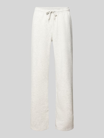 Gina Tricot Spodnie dresowe o kroju straight fit z tunelem Jasnoszary melanż 2