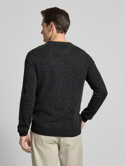 MCNEAL Regular fit gebreide pullover van pure wol Donkergrijs gemêleerd - 5