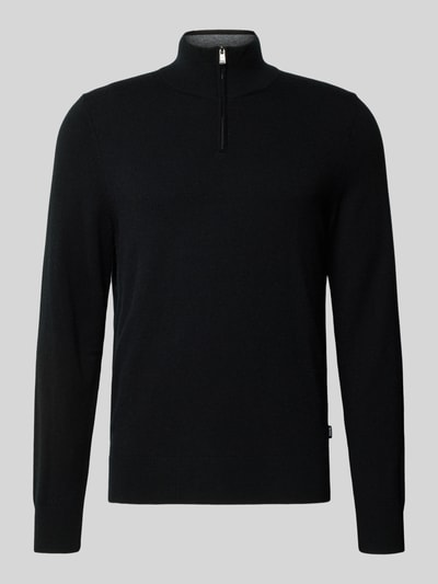 BOSS Regular fit schipperstrui van een mix van scheerwol en kasjmier, model 'HEMARLO' Zwart - 2