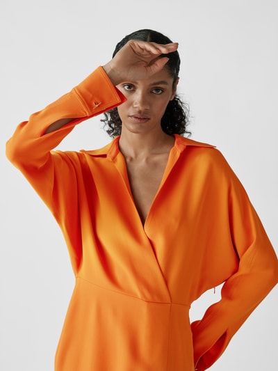 Victoria Beckham Maxikleid mit Umlegekragen Orange 3