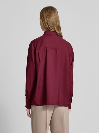 Jake*s Collection Overhemdblouse met knoopsluiting Aubergine - 5