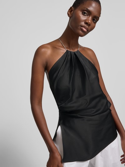 Victoria Beckham Top aus Satin mit Viskose-Anteil Black 3