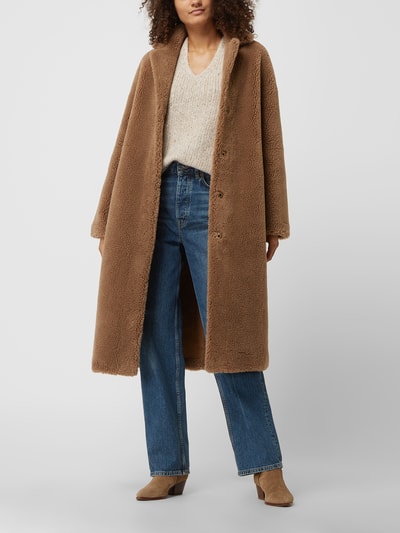 Studio AR Keerbare lange jas met wol, model 'Florence' Camel - 1