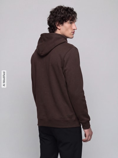 ONLY & SONS Regular fit hoodie van katoenmix model 'CERES' Chocoladebruin - 5