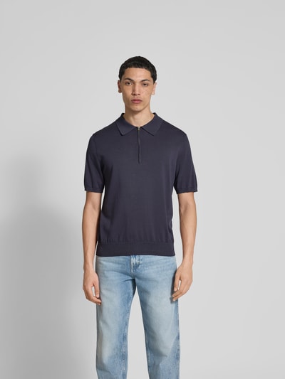 Closed Poloshirt mit kurzem Reißverschluss Bleu 4
