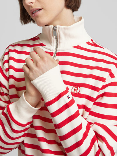 Tommy Hilfiger Bluza ze wzorem w paski model ‘BRETON’ Czerwony 3