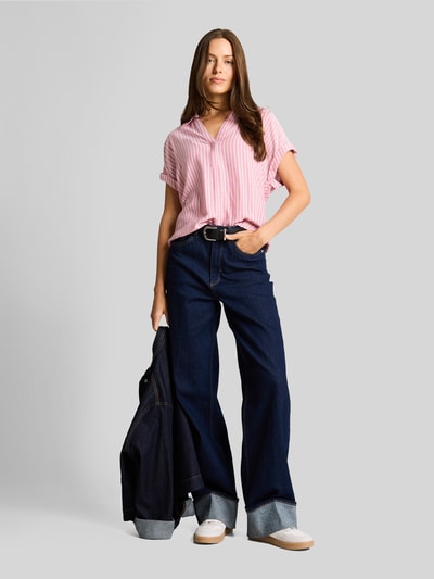Tom Tailor Bluzka o kroju relaxed fit z wiskozy Mocnoróżowy 1