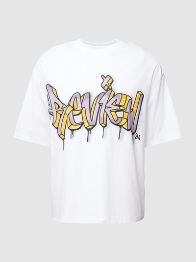 REVIEW oversized T-shirt mit Graffiti-Print Weiss 2