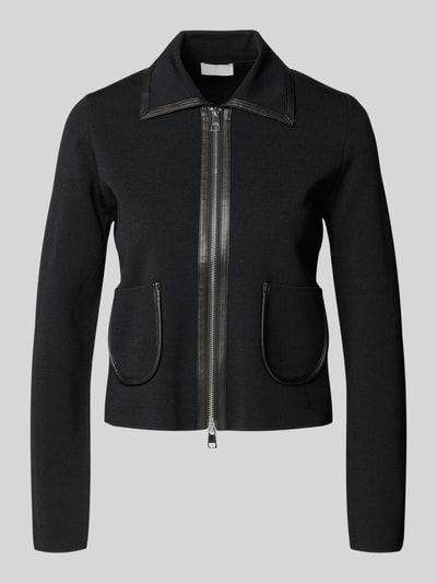 Liu Jo White Gebreid jack met platte kraag. Zwart - 2