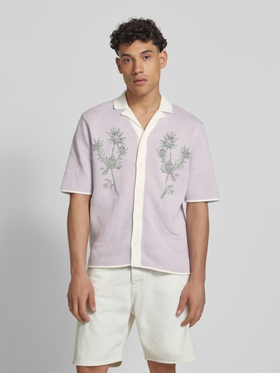 Only & Sons Freizeithemd mit Knopfleiste Modell 'RUN' Flieder 4