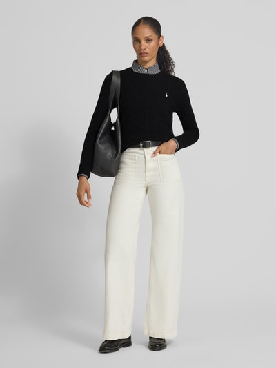 Polo Ralph Lauren Gebreide pullover van een mix van wol en kasjmier, model 'JULIANNA' Zwart - 1