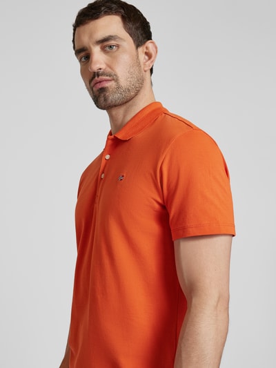 Napapijri Slim fit poloshirt met logostitching, model 'EAlIS' Oranje - 3