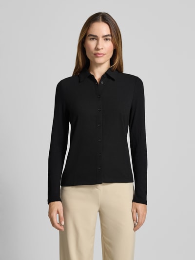 Someday Slim Fit Hemdbluse aus Viskose-Elasthan-Mix Modell 'Kirsty' Black 4