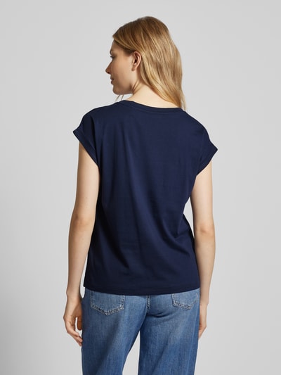 Esprit T-shirt met labelprint Marineblauw - 5