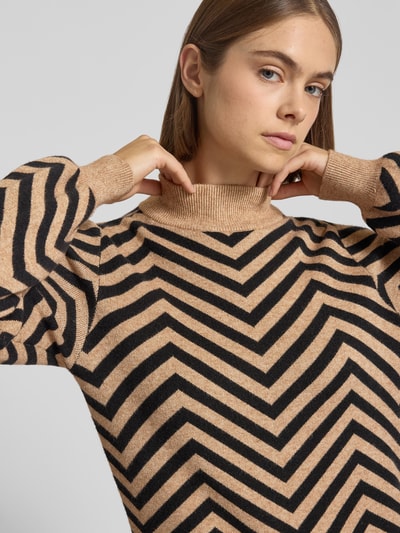 Only Sukienka o kroju podkreślającym figurę z dzianiny z mieszanki wiskozy model ‘JULIA’ Camel 3