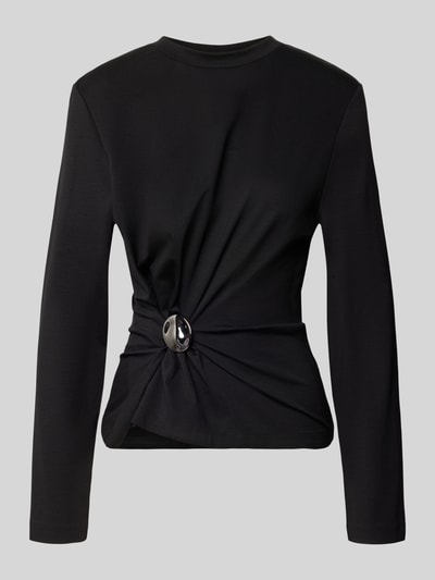 DRYKORN Longsleeve mit Drapierung Modell 'ALITH' Black 1