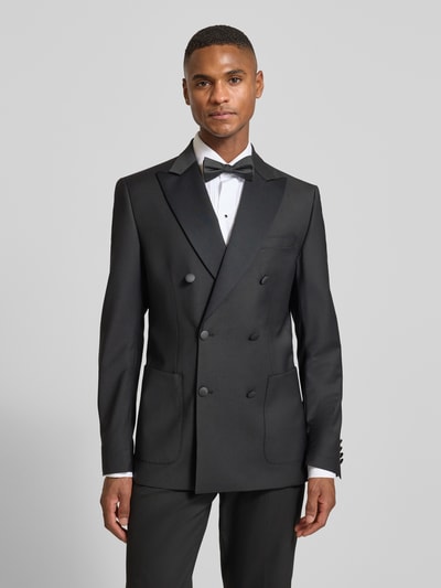 CG - Club of Gents 1-knoops colbert met reverskraag, model 'Phoenix' Zwart - 4