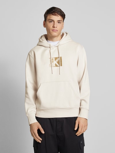 Calvin Klein Jeans Hoodie mit Label-Print Offwhite 4