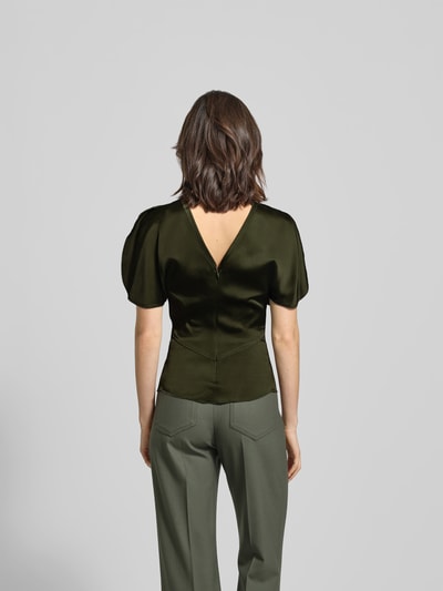 Victoria Beckham Blusenshirt mit Rundhalsausschnitt Oliv 5