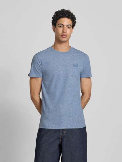 Superdry Regular Fit T-Shirt mit Logo-Stitching Royal Melange 4