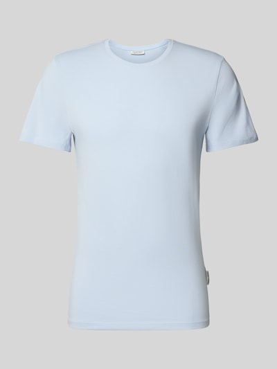 Casual Friday T-shirt met geribde ronde hals Lichtblauw - 2