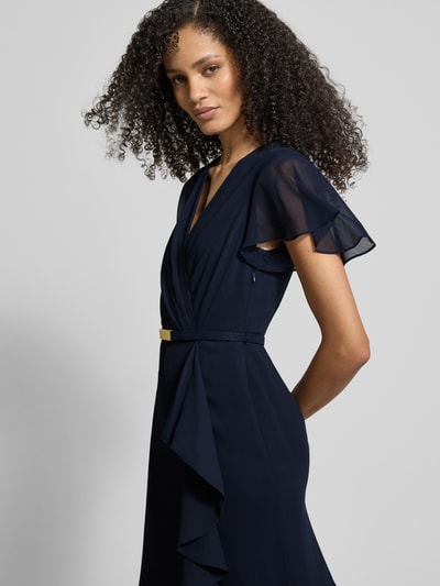 Lauren Ralph Lauren Getailleerde avondjurk met vlindermouwen model 'FARRYSH' Marineblauw - 3