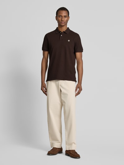 MCNEAL Regular Fit Poloshirt mit Knopfleiste und Label-Stitching Schoko 1
