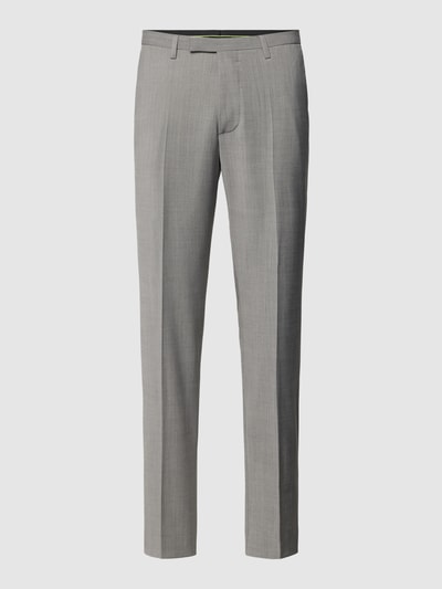 Cinque Slim fit pantalon met persplooien, model 'Monopoli' Lichtgrijs - 2