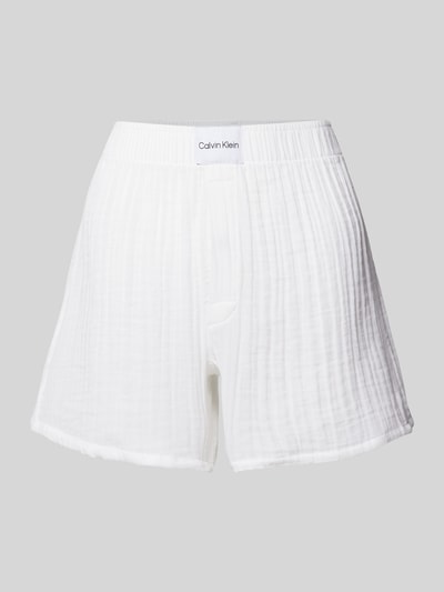 Calvin Klein Underwear Flared Pyjama-Shorts mit Strukturmuster Weiss 1