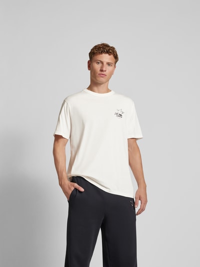 MAISON KITSUNE T-Shirt mit Label-Print Sand 4