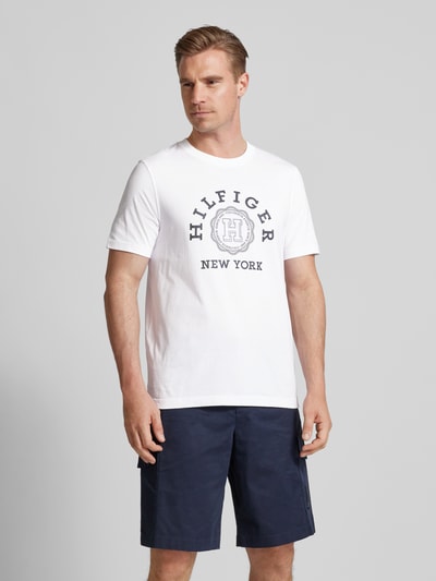 Tommy Hilfiger T-shirt met labelprint Wit - 4