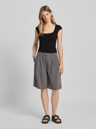 Gina Tricot T-shirt met vierkante hals en kapmouwen Zwart - 1