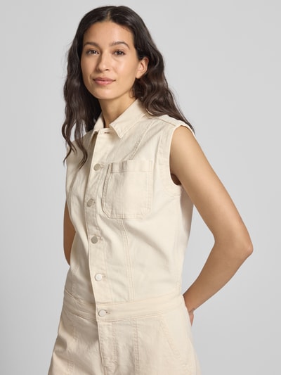 OPUS Jumpsuit met knoopsluiting, model 'Malvie' Zand - 3