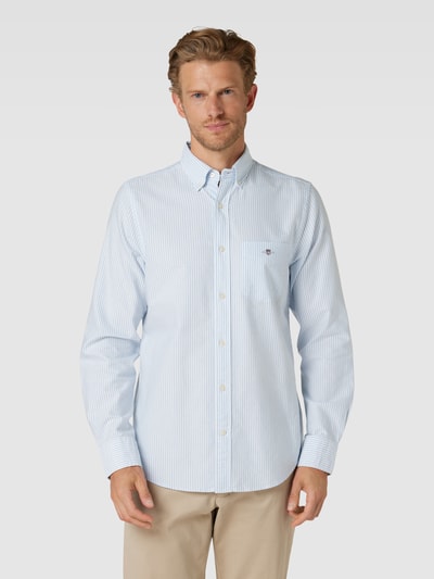 Gant Regular fit vrijetijdsoverhemd met streepmotief, model 'OXFORD' Lichtblauw - 4