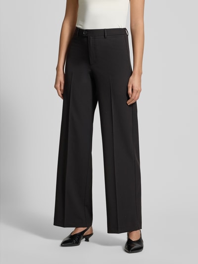 VERO MODA Spodnie z zakładkami w pasie o kroju straight fit z dodatkiem: Dodatek wiskozy Model 'TEXAS' Czarny 4
