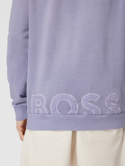 BOSS Orange Hoodie mit Label-Stitching Modell 'Welonhood' Flieder meliert 3