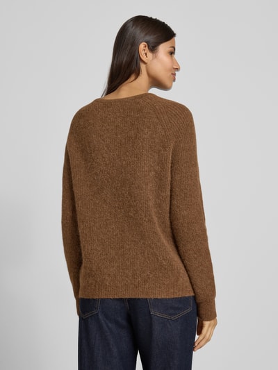 Fynch-Hatton Sweter z dzianiny z prążkowanymi wykończeniami Średniobrązowy melanż 5